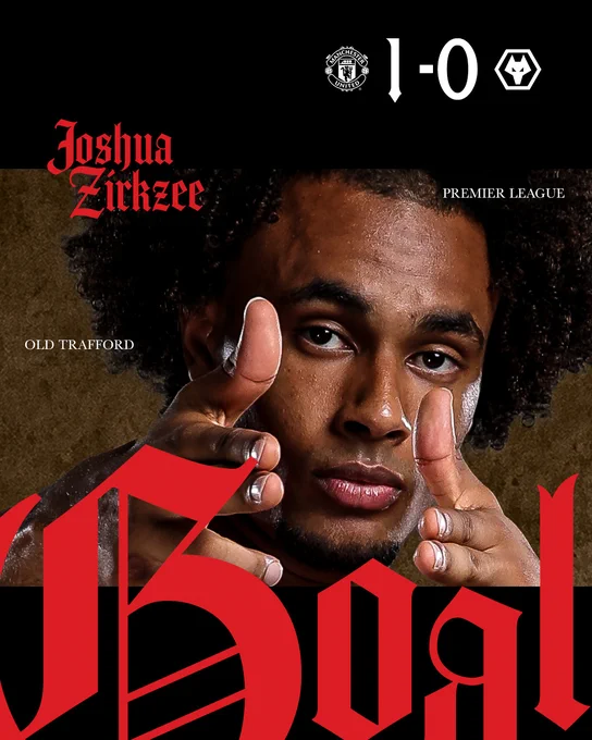 Goal! United 1-0 Wolves. Joshua Zirkzee.