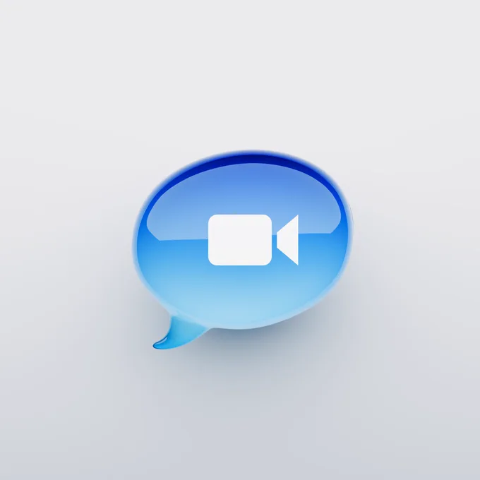 blender 3d render of ichat logo.