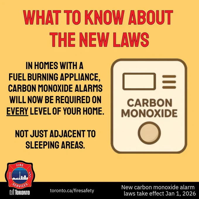 New laws require carbon monoxide alarms on every level of homes with fuel-burning appliances, not just near bedrooms.