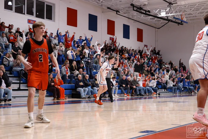The crowd celebrating Landon Koepsel’s successful 3 pointer.
