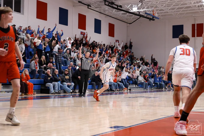 The crowd celebrating Landon Koepsel’s game winning 3 pointer.