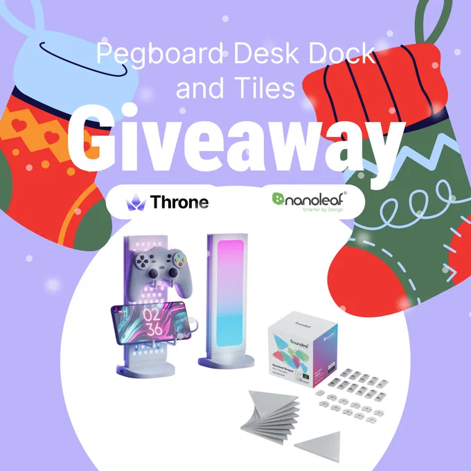 A Throne X Nanoleaf giveaway announcement showcasing two Nanoleaf products!