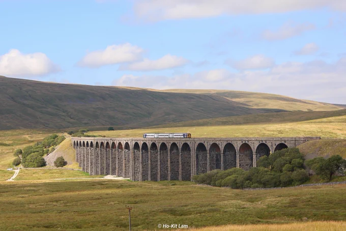 The Ribblehead Viaduct, with a Northern Rail Class 158 crossing the viaduct as it headed to Carlisle. 