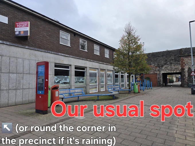 Our usual spot on Cowick Street 