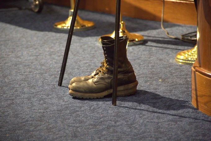 Firefighter boots of Rocky Hudson