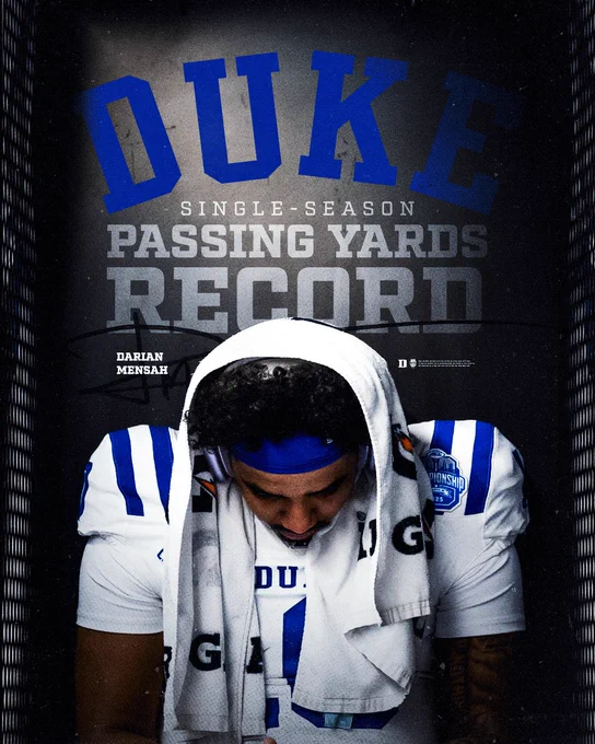Darian Mensah breaks the Duke single season passing yards record
