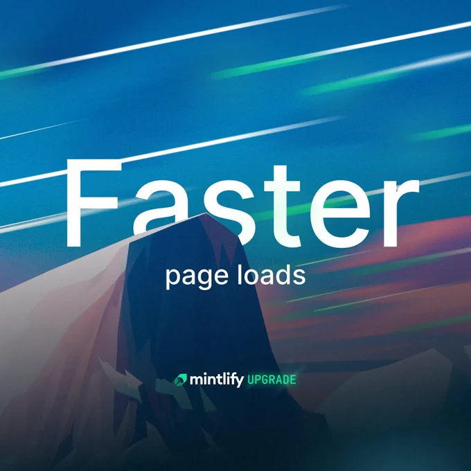 Graphic for the faster page loads announcement.