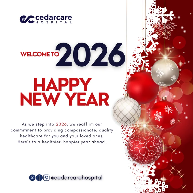 Happy New Year from all of us at Cedarcare Hospital 🎉
As we step into 2026, we reaffirm our commitment to providing compassionate, quality healthcare for you and your loved ones.
Here’s to a healthier, happier year ahead. 💚
