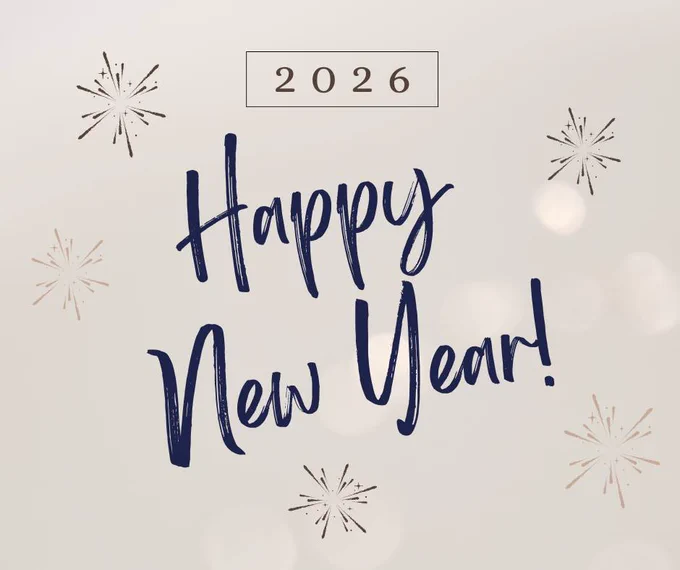 A simple graphic with the words 'Happy New Year!'
