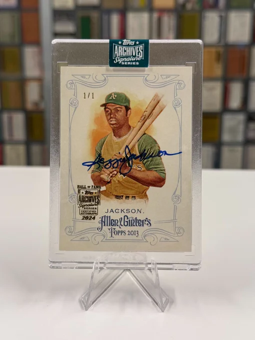 2013 Allen & Ginter’s Cooperstown Collection, Reggie Jackson 
Hall of Fame Topps Archives Signatures Series (1/1)
