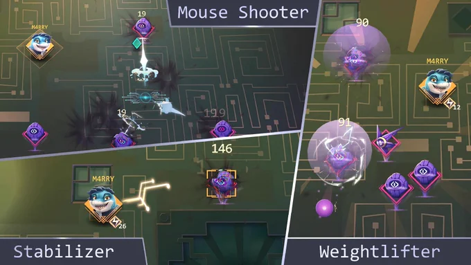 Mouse Shooter, Stabilizer, Weightlifter builds