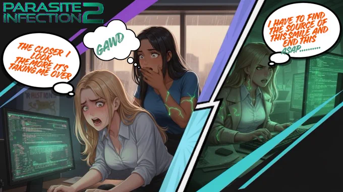 "I knew I shouldn't have trusted her..." 💭

Michelle finally sees what's behind that "harmless" smile, but the glitch is already taking over. 🧬💻

In Parasite Infection 2, one wrong choice doesn't just end the game—it ends you. Who do you turn to when you can't even trust your own thoughts?

📍 Catch up on the story so far in our previous post!