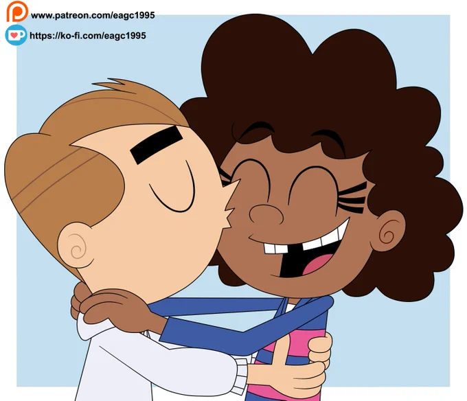 Fanart for the show The Fairly Odd Parents: A New Wish. Dev Dimmadome kisses Hazel Wells in the cheek