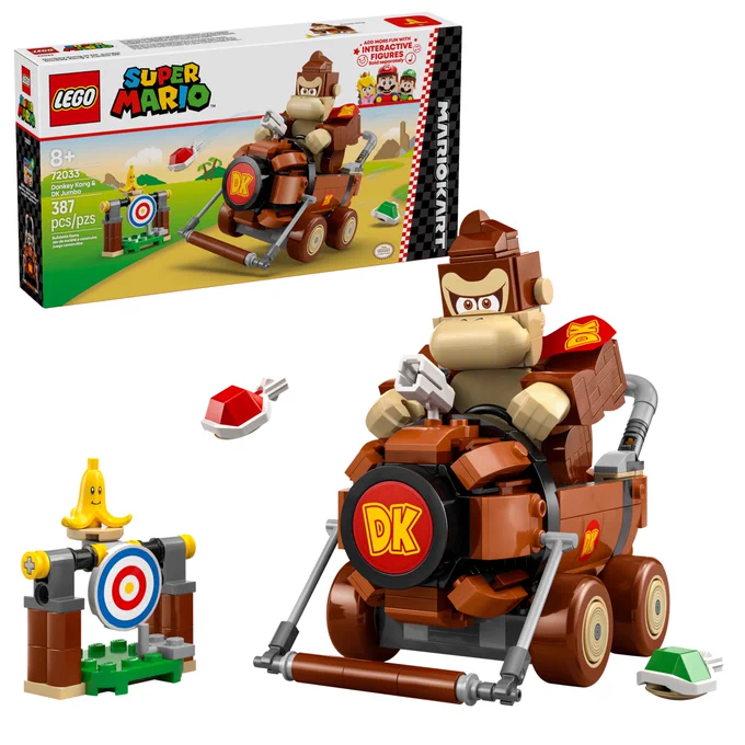 A render of the LEGO Mario Kart Donkey Kong & DK Jumbo set.

