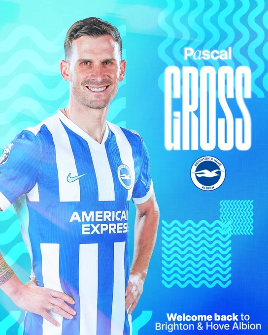 Pascal Gross signing graphic featuring him in our home shirt. Welcome home, Pascal!