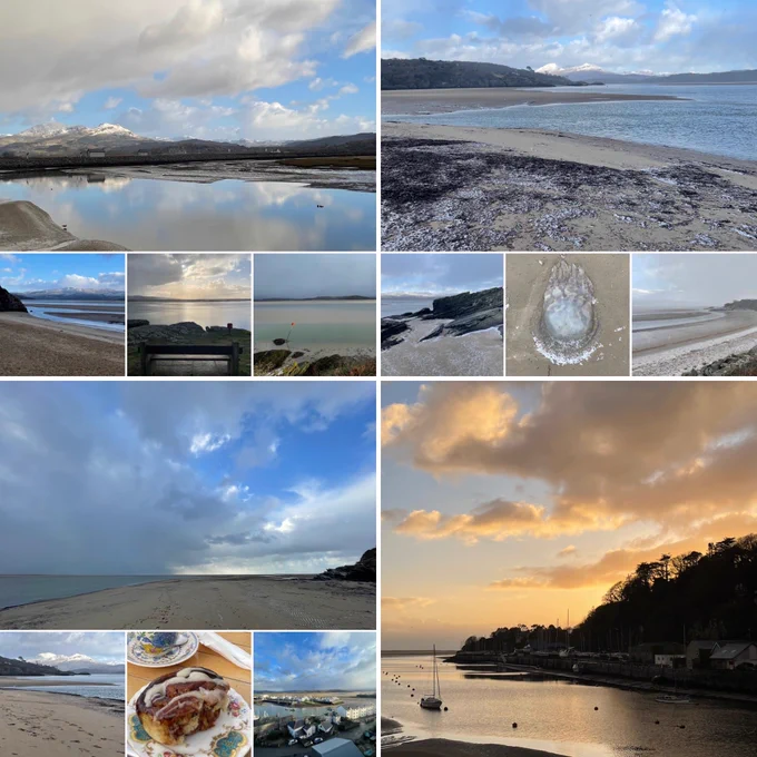Collage of scenes around coastal Porthmadog and Borth-y-Gest