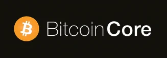 Horizontal banner featuring the Bitcoin Core logo on a dark, nearly black background. On the left side appears the circular Bitcoin symbol: a bright orange coin with a white, stylized capital “B” crossed by two vertical strokes, representing Bitcoin. To the right of the icon, the text “Bitcoin Core” is displayed in a clean, modern sans-serif typeface. The word “Bitcoin” appears in white, while “Core” is emphasized with slightly bolder weight, reinforcing the idea of a foundational or reference implementation. The design is minimal and professional, with strong contrast between the orange logo and the dark background, conveying seriousness, neutrality, and technical reliability. The banner visually communicates Bitcoin Core’s role as the official, open-source reference software for running a full Bitcoin node and wallet, focusing on verification, security, and decentralization rather than branding or marketing flair.