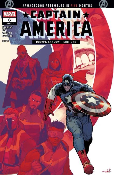 • 'Captain America' (2025) #6.

///

Written by Chip Zdarsky.
Art by Delio Diaz and Frank Alpizar.
Colors by Romulo Fajardo Jr.
Main Cover by Valerio Schiti with Colors by Frank Martin Jr.