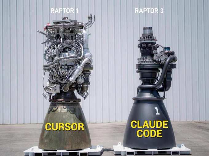 Raptor 1 vs raptor 3 with cursor and Claude code 