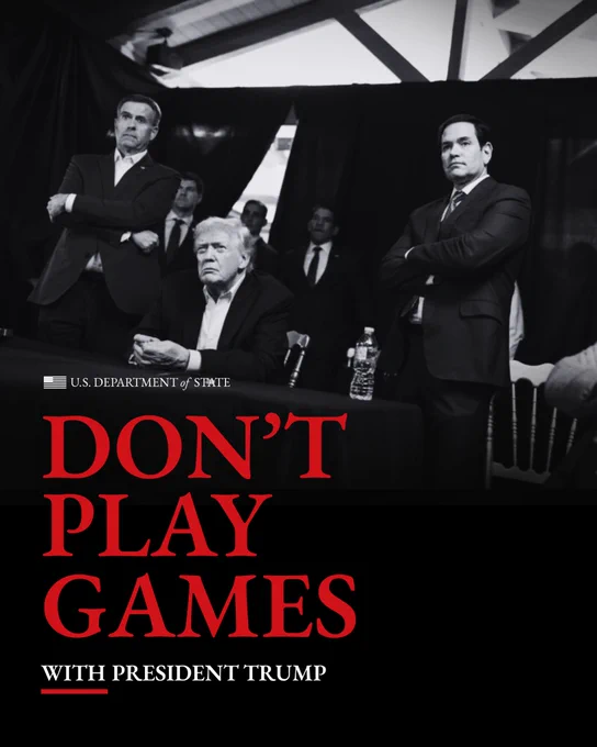 White House photo of President Trump and Secretary Rubio during Operation Absolute Resolve with the text: DON'T PLAY GAMES WITH PRESIDENT TRUMP