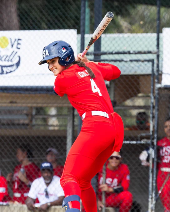 Ana Gold at bat vs Australia in the Down Under Series.