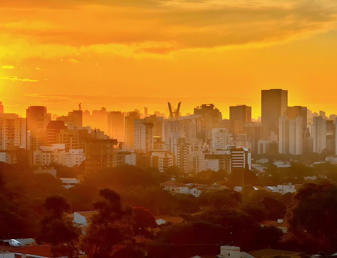 Sao Paulo, SP, Brazil. Golden Sunset.
