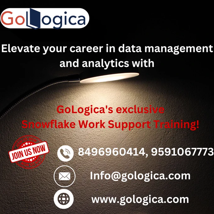 GoLogica's Work Support Training can help you master Snowflake! ❄️🚀
Snowflake's power may be unleashed with GoLogica's expert-led Work Support Training! Improve your data management abilities with hands-on experience, round-the-clock assistance, and industry-recognized certification. Enroll now to remain ahead of the analytics curve.