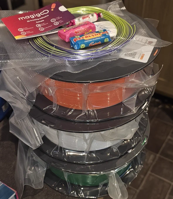 Stack of 3d PETG filament