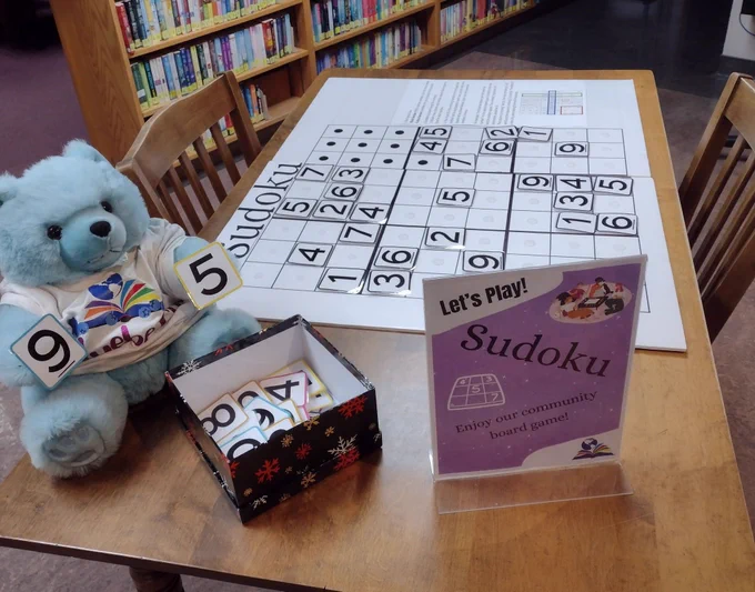 Bluberry and the sudoku board. 