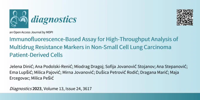 🔍 Title: [Immunofluorescence-Based Assay for High-Throughput Analysis of Multidrug Resistance Markers in Non-Small Cell Lung Carcinoma Patient-Derived Cells]
📅 Published in: [Diagnostics, MDPI]
🌐 Access the Paper: https://doi.org/10.3390/diagnostics13243617