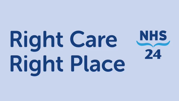 Text which says "right care right place" with NHS 24 logo