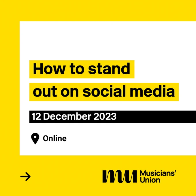 Slide one: "How to stand out on social media. 12 December 2023. Online"