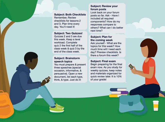 illustration of a couple of people sitting on the grass