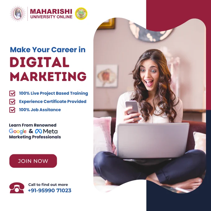 🚀 Kickstart Your Digital Marketing Journey Today!

🌟 Are you a student eager to explore the world of digital marketing? Look no further!

Join Our Online Digital Marketing Course:

✅ 100% Job Placement Assurance
✅ Master the Art of Lead Generation, E-commerce, Social Media, SEO, Google Ads, YouTube, and More!
✅ 36  Comprehensive Modules   10  In-Demand Certifications
✅ Become Google Certified
✅ Gain Hands-On Experience with Real Live Projects

Learn from renowned Google and Meta marketing professionals.

Don't miss out on your chance to shine in the Digital Era! 📞 Call Now:  91-9599071023

🔥 Unlock endless opportunities and set yourself up for a successful career in digital marketing.

Enroll today and let your future take flight! 🌐💼

#DigitalMarketing2023 #NewBatch #JobOrientedCourse #DigitalMarketingCourse