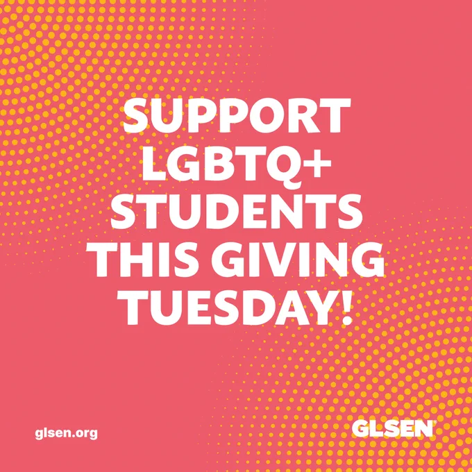 Bold white text on a red-orange background reads "3 Ways to Support LGBTQ  Students This Giving Tuesday".
