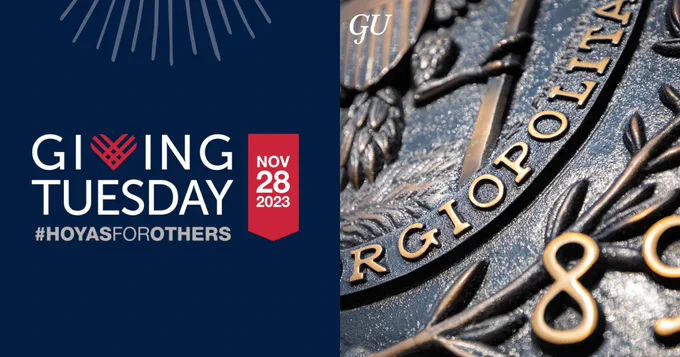 A close-up on a part of the Georgetown seal.