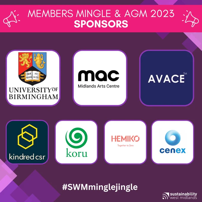 Sponsors for the SWM Members Mingle & AGM | 05 December | 09:00 - 13:30 | Midlands Art Centre 