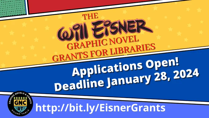 Graphic for Will Eisner Graphic Novel Grants for Libraries.