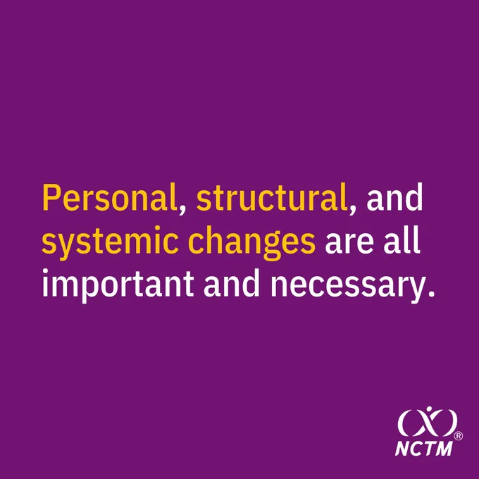 Personal, structural, and systemic changes are all important and necessary.