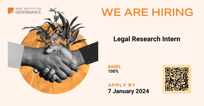 Legal research intern, basel based, 100%, apply by january 7