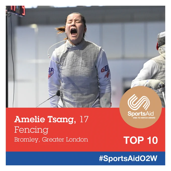 🏆 SportsAid's One-to-Watch Award shortlist: Amelie Tsang 🏆

Amelie Tsang has already written her name into British fencing’s history books and has no plans to stop here.

The 17-year-old foil athlete can pinpoint the exact month she fell in love with her sport, back in September 2015, when her mum decided to take her and her older sister to an after-school club.

Three weeks later, the Bromley ace took bronze in her first competition, and she has barely looked back since, becoming the first-ever British woman to be crowned fencing world champion in any category earlier this year.

Following a trailblazing season, Amelie has now been shortlisted in the top 10 for SportsAid’s prestigious One-to-Watch Award.

The annual Award, launched in 2006, recognises Britain’s brightest young sporting prospects and has previously been won by Olympic champions Tom Daley and Alex Yee and Paralympic gold medallist Hollie Arnold.