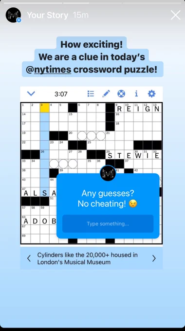 Photo of the NYT crossword