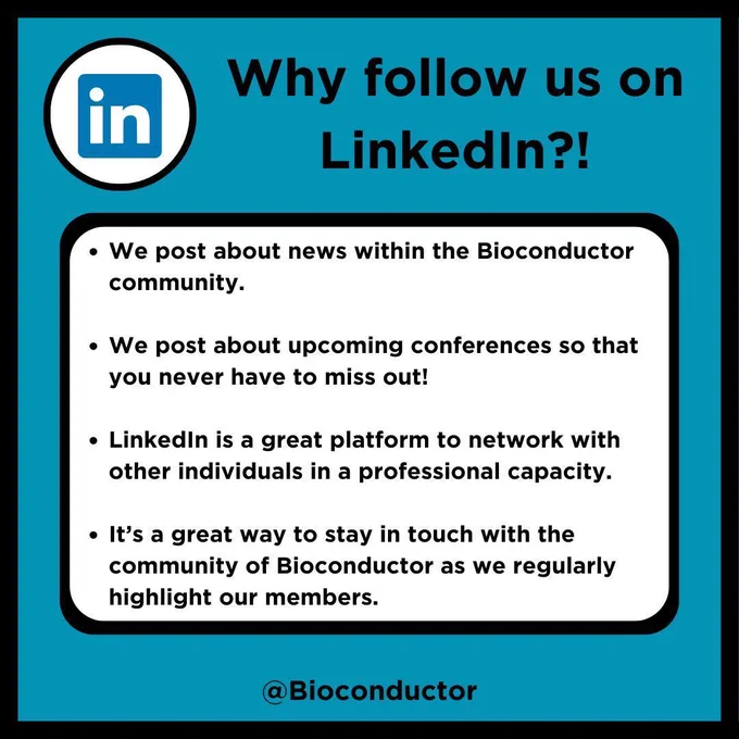 Why follow Bioconductor on Linkedln?
