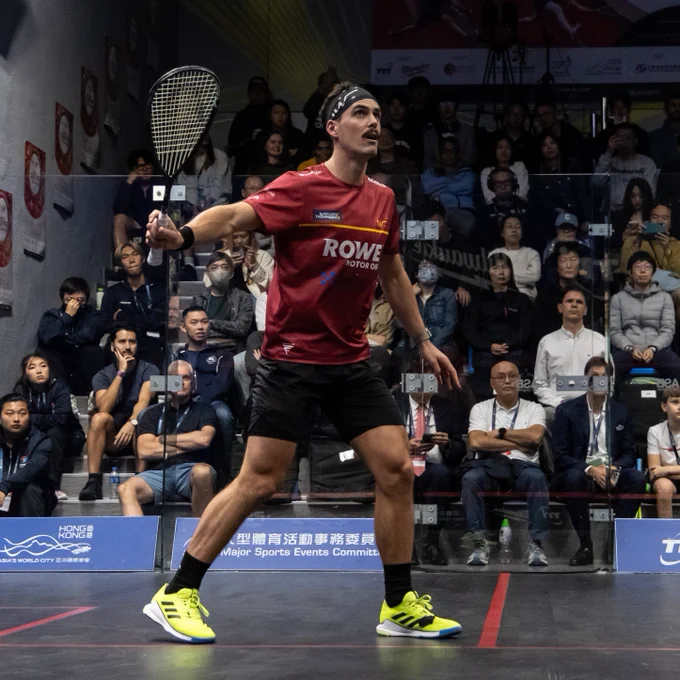 Paul Coll on court in Hong Kong