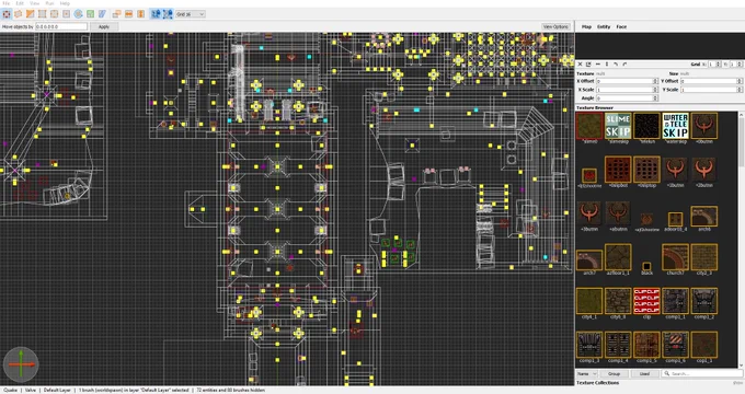 Image of the wireframe map editor that created our latest free Add-on for Quake: Spiritworld available now.