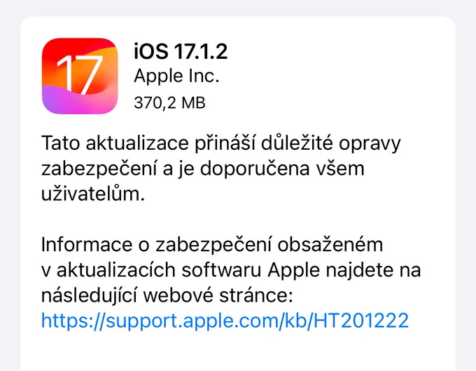 Apple opravuje dvě aktivně zneužívané zranitelnosti (CVE-2023-42916,CVE-2023-42917) ve WebKitu vydáním oprav iOS/iPadOS 17.1.2 a macOS Sonoma 14.1.2.