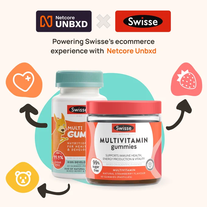 Netcore Unbxd and Swisse logo with tagline
powering Swisse's ecommerce experience with Netcore Unbxd
