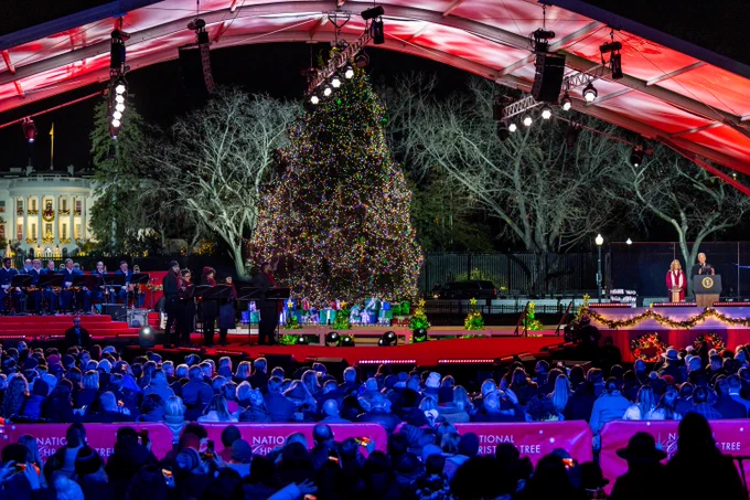 President Biden and the First Lady attend the National Christmas Tree Lighting.