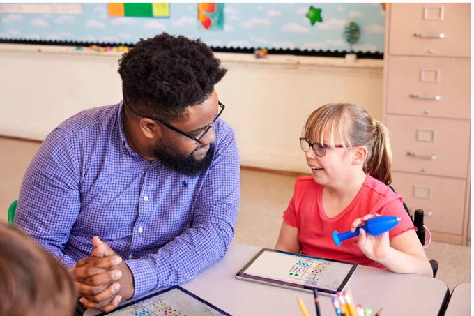Picture of teacher and student