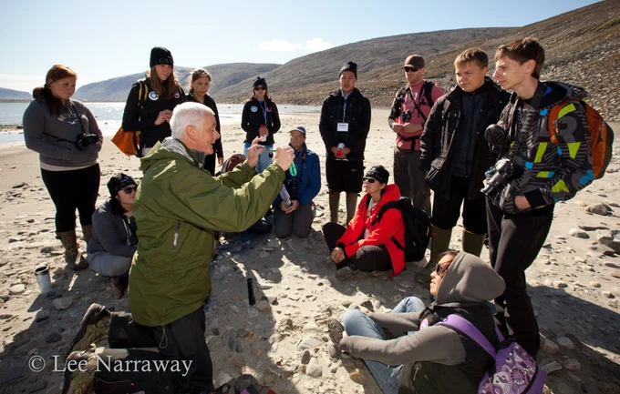 Kieran engaging with youth on a 2012 Students on Ice expedition. Copyright, Lee Narraway, Students on Ice.